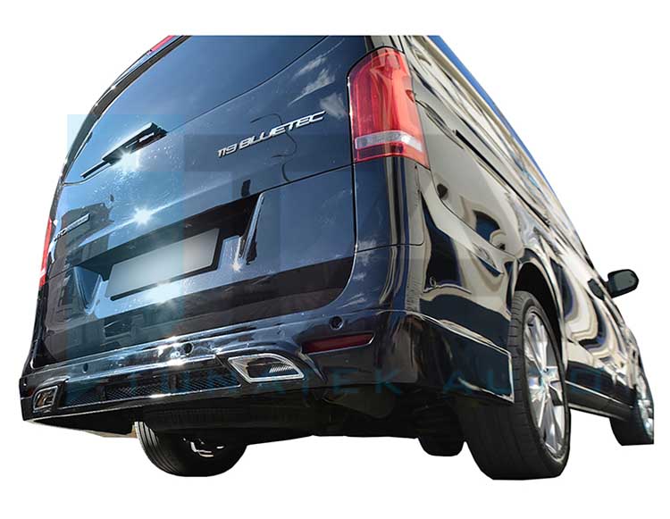 2015- Rear Bumper Spoiler With Sensor - Double Exhaust (VITO W447)